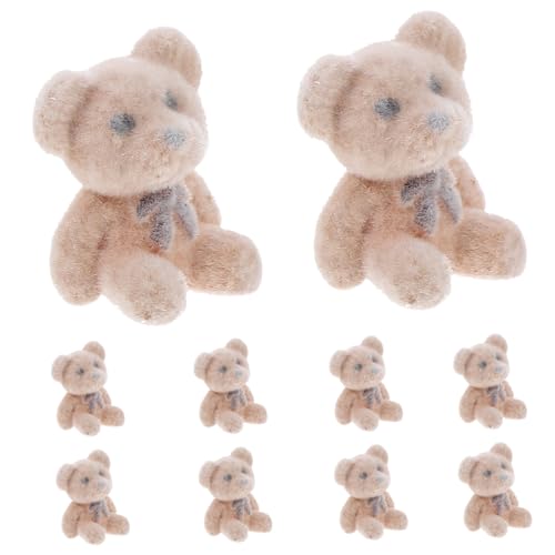 DRESSOOS 10St Mini-Bärpuppe kuschelbären Cute Decor plüschbär Dekorationsideen hochzeitsgastgeschenke Bärenfigur zur Dekoration Garten Miniatur Bärenfigur Mini-Bären-Dekor PVC Brown von DRESSOOS