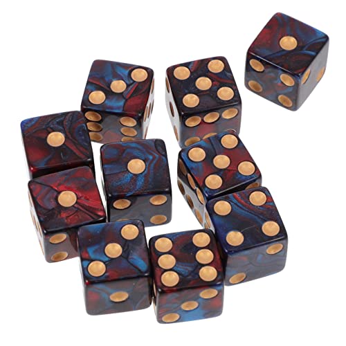 DRESSOOS 10St große Lochpunktwürfel Würfelspiel für Kinder Tischspielwürfel Nachtclub-Spielwürfel Würfeln roll The dice Rolling dice zweifarbige Würfel Zahlenwürfel aus Acryl Blue von DRESSOOS