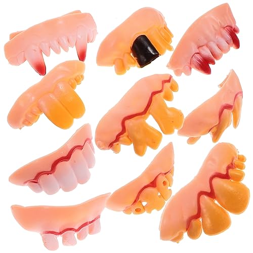 DRESSOOS 10St lustige Zähne Kostüm Halloween-Gebiss Halloween- Cosplay-Requisiten Halloween Costume Halloween Kleidung Halloween deko Zombiezähne dekorative Halloween-Zähne Gummi von DRESSOOS