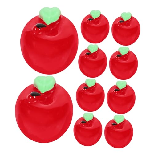 DRESSOOS 10st Minifrüchte Modelle Deko Tisch Vitrine Früchte Prop Lebensechtes Fruchtmodell Mini-Obst Simuliertes Fruchtmodell Foto-Requisite Layout-szenendekor Mini-fruchtmodell Rot Abs von DRESSOOS