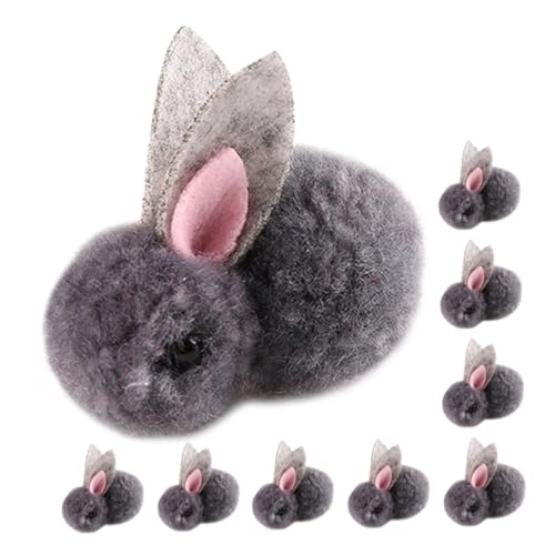 DRESSOOS 10st Plüsch Häschen -Mini-plüschhase Kleine Plüschtiere Weicher Kleiner Hase Kaninchenpuppenspielzeug Mini-Hasen-Puppe Kuscheliger, Realistischer Hase Aus Plüsch Grey von DRESSOOS