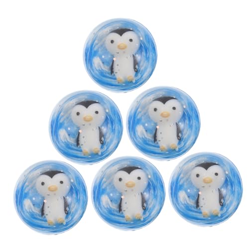 DRESSOOS 12 Stk Pinguin-hüpfball Großer Hüpfball Perlen Großes Loch Perlen Für Perlenstifte Drachen-hüpfbälle Große Kristallkugel Winterspielzeug Quallenlampe Sky-blue Butadienkautschuk von DRESSOOS