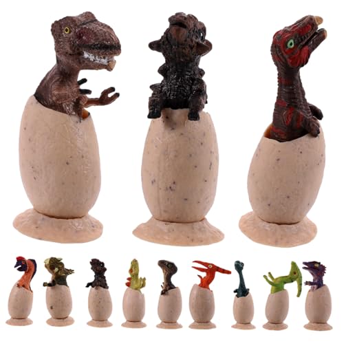 DRESSOOS 12 Stück Simuliertes Dinosaurier Ei Set Spielende Dinosaurier Statue Dekorative Dinosaurier Statue Dinosaurier Figur Für Spiel Dinosaurier Modelle Dinosaurier Statue Für von DRESSOOS