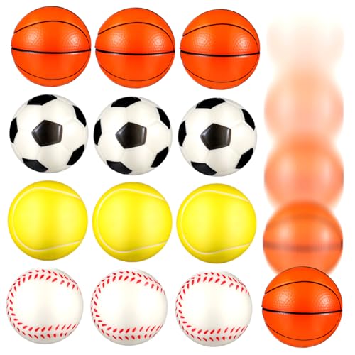 DRESSOOS 12 Stück Stressbälle PU in Ball Designs Fußball Basketball Tennis Baseball Flexible Antistressbälle für Erwachsene und Kleines Handliches Squeeze Stressreduktion DRESSOOS 12 Stück Stressbälle PU in Ball Designs Fußball Basketball Tennis Baseball Flexible Antistressbälle für Erwachsene und Kleines Handliches Squeeze Stressreduktion von DRESSOOS