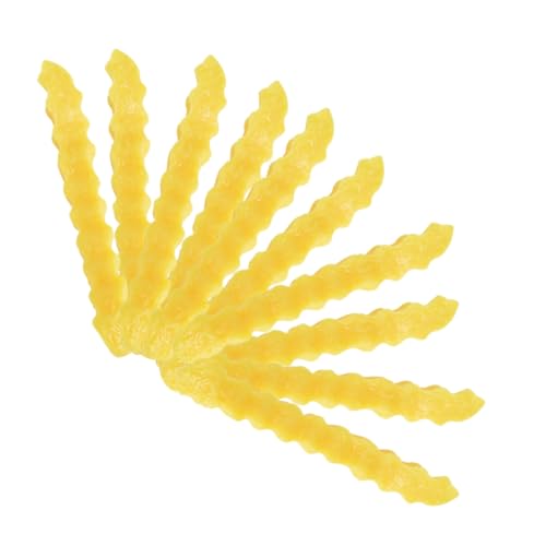 DRESSOOS 12Pcs Simulierte Wellblecher Frites Fries Quest Kartoffelmodelle Realistische Chips Frites Fries Party Trick Food Simulation Französische Geburtstagsfeier Gunst Requisiten Gelbe von DRESSOOS