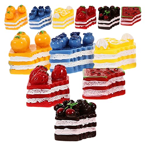 DRESSOOS 12St Mikrolandschaftsdekoration Essen Kuchen Spielzeugnahrung Food-Requisiten- Party House Decoration puppenhauszubehör gefälschter Nachtisch Haarspangen-DIY-Zubehör Harz von DRESSOOS