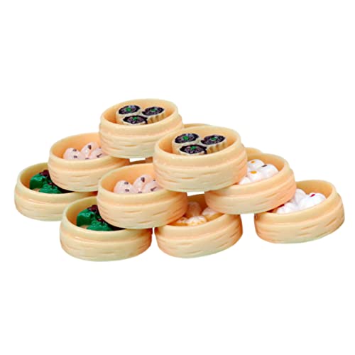 DRESSOOS 12St Simulation kleines Dampfbrötchen Food-Modell Chinesisches Frühstücksspielzeug Miniatur-Essen Mini Spiel Essen die chinesen Chaps Kinder Mini Dampfgarer Mini-Food- Harz von DRESSOOS