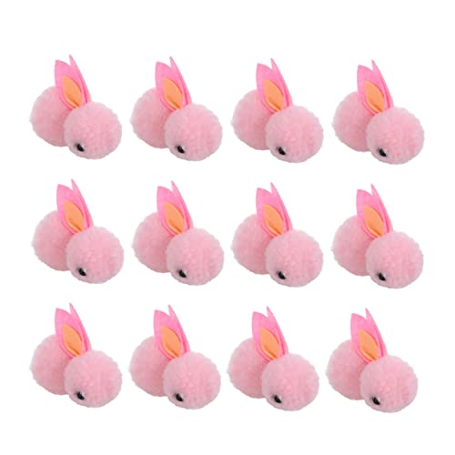 DRESSOOS 12st Plüschhase Kleiner Häschenplüsch Kuscheltier Tiere Dekoratives Hasenspielzeug Mini-Kaninchen-plüschtier Chinesisches Sternzeichen Plüsch Weihnachten Flauschige Hasenpuppe Rosa von DRESSOOS