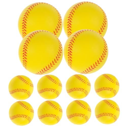 DRESSOOS 12st Schwamm-Baseball Sporttrainingsbälle Sport-stressbälle Weiche Softbälle Zum Üben Ball Spielen Baseball Ball Softball Üben Kleinkind Jagt Baseballbälle Baseball Üben Yellow Pu von DRESSOOS