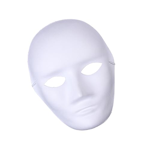 DRESSOOS 15 Stück Unbemalte Vollgesichts Halloween Masken Zum Selbermachen Blanko Handgemalte Party Masken Für Kinder Hip Hop Tanz Cosplay Maskerade Männliches Gesicht von DRESSOOS