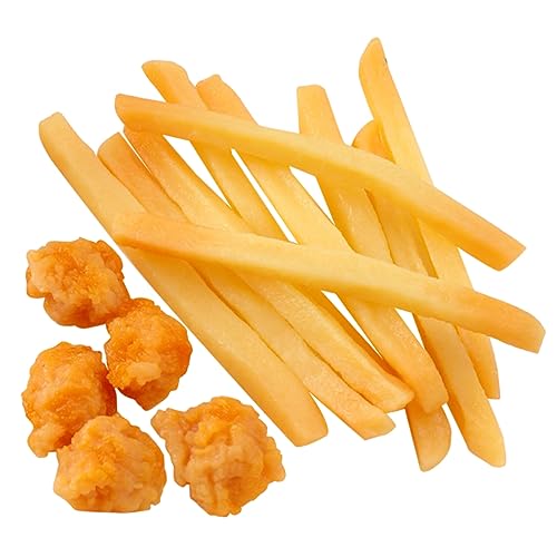 DRESSOOS 15St Pommes-Modell Food-Modell künstliche Chicken Nuggets künstliches Spielfutter Realitätsnah Lebensmittelattrappe Modelle Puppenessen Spielen für Kleinkinder PVC Orange von DRESSOOS