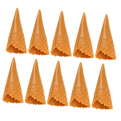 DRESSOOS 15St Simulationskegel Eistüten-Display-Requisite künstlicher Keks Mini-Eiswaffel bisschen bastelzeug Mini-Eistüten-Modelle dekore für handyhüllen selber Machen PVC Light Brown von DRESSOOS