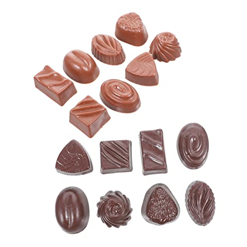 DRESSOOS 16st Simulationsschokolade Gefälschter Kuchen Spielzeug Für Kinder, Mädchen Künstliche Schokolade Desktop-schokoladenmodell Realistische Kekse Gefälschte Schokolade Küchenessen PVC von DRESSOOS