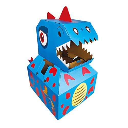 DRESSOOS 1Stk Dinosaurier-Modell Halloween-Kostüme für Kinder Dinosaurier-Pappmodelle Kinder bastelset basteln für Kinder tragbarer Karton Interaktives Spielzeug für Kinder Papier Blue von DRESSOOS