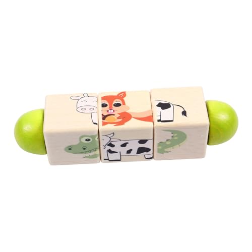 DRESSOOS 1Stk Holzblock Kinder Puzzle rätselbuch Kinder pädagogisches Spielzeug Motorikspielzeug Puzzle-Baustein pädagogisches Puzzle drehendes Puzzle aus Holz Puzzle-Spielzeug hölzern von DRESSOOS