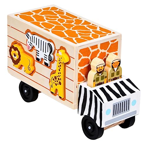 DRESSOOS 1Stk Intelligenz Auto Kinder Puzzle kinderpuzzle kinderautos kinderbuggys kinderfahrzeuge Holzauto Lernspielzeug Stielspielzeug Fahrzeugmodell Cartoon-Fahrzeug-Spielzeug hölzern von DRESSOOS