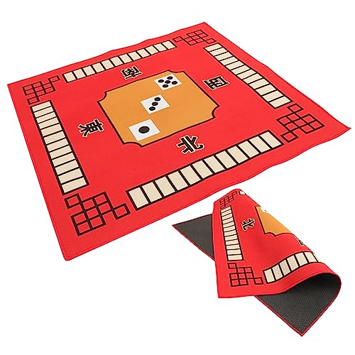 DRESSOOS 1Stk Pokermatte Pokertisch Filz Mahjong-Tischdecke Tischabdeckung für Brettspiele Paigow Tischset Mahjongg-Zubehör Poker tischdecke Mahjong Tischdecke Tischtuch Mahjong-Matte rot von DRESSOOS