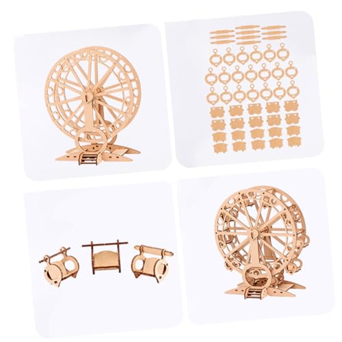 DRESSOOS 1Stk Riesenradmodell aus Holz Kinder holzspielzeug für Kinder Puzzle Ostern Stuffer Mädchenspielzeug Spielset aus Holz Riesenrad-Spielzeug DIY-Riesenradmodell gebaut von DRESSOOS