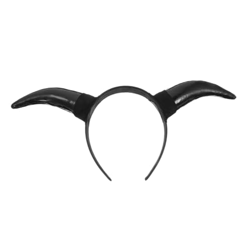 DRESSOOS 1Stk Stirnband aus Horn Maske Horn-Stirnband für Mädchen Kopfbedeckung aus Horn Kostüm stirnband faschingshaarreife Halloween-Hornhaar Kopfschmuck aus Horn Plastik Black von DRESSOOS