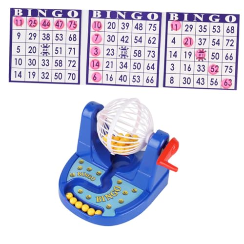 DRESSOOS 1stk Bingo-spielautomat Desktop-Bingo-Spielzeug Bingo-tablett Interaktive Eltern-Kind-Spiele Puzzle-Spielzeug Bingo-maschinenkäfig Brettspiele Liefert Bingo-spielball Blue von DRESSOOS