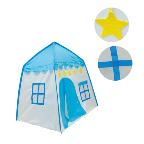 DRESSOOS 1stk Kinderzelt Babyspielhaus Kinderspielhaus Jungenzelt Drinnen Großes Spielhaus Für Mädchen Jungenspielzeug Im Freien Cartoon-Zelt Zelt Für Jungen Und Mädchen Blue Oxford-Stoff von DRESSOOS