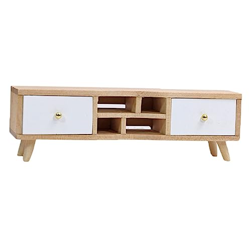 DRESSOOS 1stk Möbelminiaturen Puppenstubenmöbel Maßstab 1 12 Mini-Fernseher Blumentopfhandwerk Für Kinder Hausdekorationen Für Zu Hause Möbel Aus Holz Fernsehschrank Schublade Hölzern Ob11 von DRESSOOS