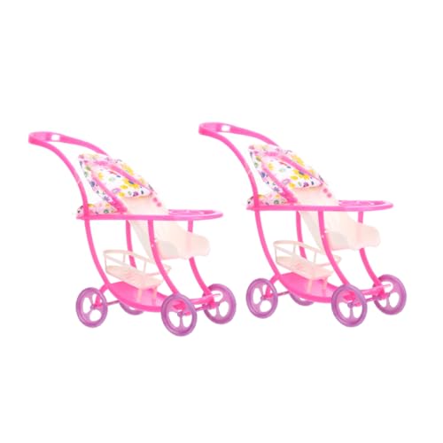 DRESSOOS 2 STK Kinderwagen Babys Puppen Neugeborene Puppe Zwillingspuppen Kleinkind-puppenmodell-Spielzeug Die Puppe Kleinkind Mädchen Babypuppe Einkaufswagen Für Kinder Puppenwagen Plastik von DRESSOOS