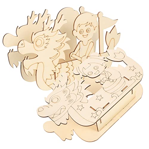 DRESSOOS 2 Sätze 3D Puzzle Angelspielzeug 3D Bootspuzzle 3D Puzzles Schiff Kinderpuzzles Zusammenbauen Unbemaltes Bootspuzzle 3D Bootsmalerei Spielzeugpuzzle Kleinkindspielzeug von DRESSOOS