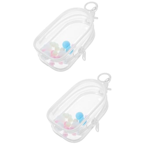 DRESSOOS 2 Sätze Babytasche Zeigen Klare Puppenvitrine Tragbarer Aufbewahrungshalter Für Puppen Puppenwagen Klarsichtbeutel-schlüsselanhänger Puppentasche Plüsch-displaytasche Mini PVC von DRESSOOS