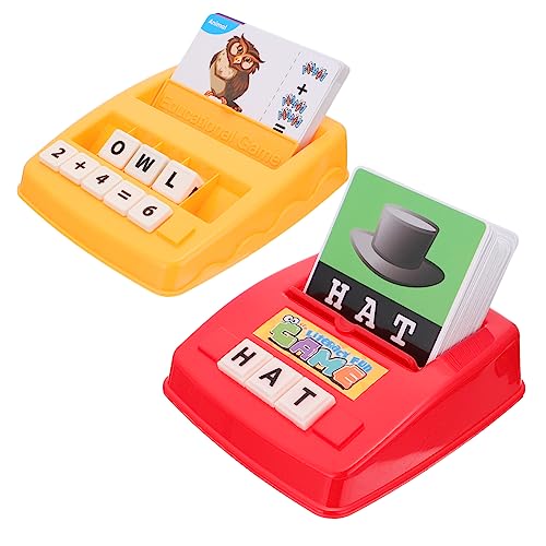 DRESSOOS 2 Sätze Denkspiel Kartenspiel Spielzeug Englische Kartenmaschine Spielzeug Englische Wortmaschine Wörter Lernen Spielzeug Wortlernspielzeug Kartenspielmaschine Papier von DRESSOOS