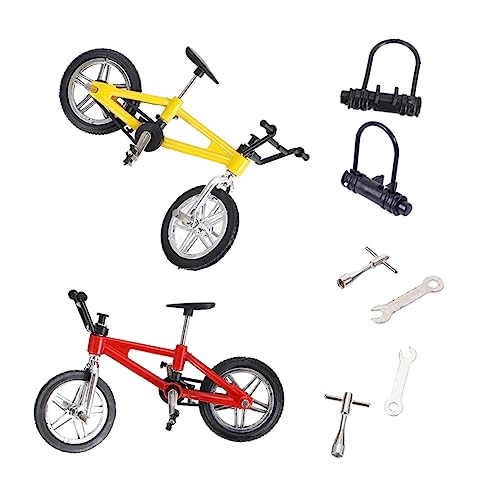 DRESSOOS 2 Sätze Fingerrad kinderspielzeug Kinder Spielzeug Kinder spielsachen Toy Set Kinder Mini-Spielzeug Heimtrainer Mini-Fingerbike-Modell Mini Fahrrad Spielzeug Aluminiumlegierung von DRESSOOS