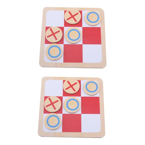 DRESSOOS 2 Sätze Simongqi Tic-Toe-Schach -Zehenspiel Reisespielzeug für Kleinkinder Zehenspielzeug Two Player Games Kinder schachspiel Couchtische dekorieren Schachspielzeug aus Holz von DRESSOOS