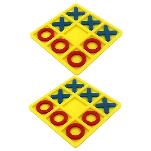 DRESSOOS 2 Sätze Xo Schach Outdoor-Spielzeug Für Kleinkinder Schachspiel Spielzeug Toe Schachspiel Schach Spielzeug Lernspielzeug Für Kleinkinder Spielzeug Für Kinder Brettschach Abs Yellow von DRESSOOS