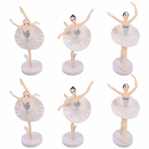 DRESSOOS 2 Sets Ballerina Mädchen Figuren Mit Sockel Realistisches Aussehen Schöne Form Kuchendekoration Ballett Mädchen Statue Tisch Ballett Mädchen Figur von DRESSOOS