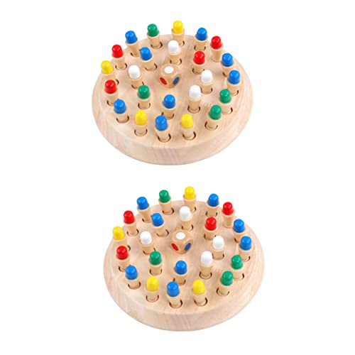 DRESSOOS 2 Sets Kinder Memory Schach Memory Match Sticks Schachblock Brettspiel Lernspielzeug Für Intelligentes Gedächtnis Schach Matchstick Schachspiel Lernspielzeug Holz von DRESSOOS