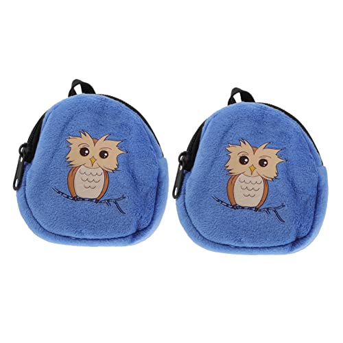 DRESSOOS 2 Stück 18 Zubehör-Rucksack Für Puppen Kleiner Rucksack Für Mädchen Handtasche Aus Kunstpelz Puppen Für Mädchen Schultasche Kleinkind Mini-puppenrucksack-zubehör Blue Plüsch von DRESSOOS