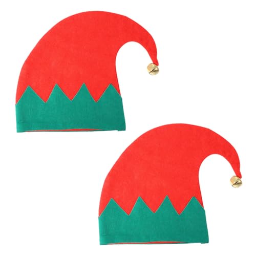 DRESSOOS 2 Stück Elfenhut Feiertagsgeschenke Elfenkappe Kinderhaube Weihnachtsclown Hut Outfits Für Kinder Weihnachtselfen Kopfbedeckung Elfen Party Kopfschmuck Hooey Hüte Für von DRESSOOS