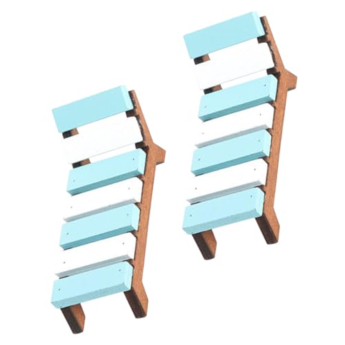 DRESSOOS 2 Stück Mini Holzornamente Loungesessel Chaiselongue Deko Spielzeug Miniaturmöbel Kleine Hausmöbel Puppenhaus Zubehör Puppenhausmöbel Miniatur Holzstuhl von DRESSOOS