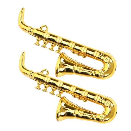 DRESSOOS 2 Stück Mini Saxophon Miniaturmöbel Mini Musikinstrument Dekoration Miniatur Saxofon Modell Miniatur Puppenhaus Saxophon Modell Miniatur Nachbildung Eines Saxophons Aus von DRESSOOS