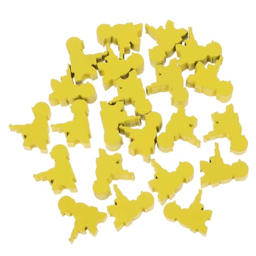 DRESSOOS 20 Stück Brettspielschachfiguren Schach Für Brettspielmarken Für Brettspielschachbrett Schachspielfiguren Spielmarken Schachbrettzubehör Spielzubehör Holz Gelb von DRESSOOS