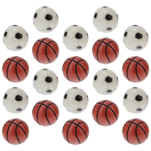 DRESSOOS 20 Stück Fußball Basketball Modell Puppenhaus Mini Fußball Mini Fußball Für Puppenhaus Mikro Landschaftsbau Bälle Mini Puppendekorationen Dekorative Mini Bälle von DRESSOOS