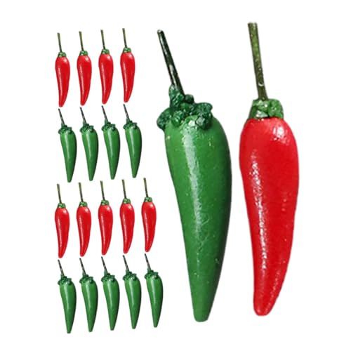 DRESSOOS 20 Stück Mini Chili Modell Herbstdekoration Für Küchenpaprika Gemüse Chiltepin Pfeffer Küchenpfeffer Chili Pfeffer Künstliche Chili Simulation Lebensechtes von DRESSOOS