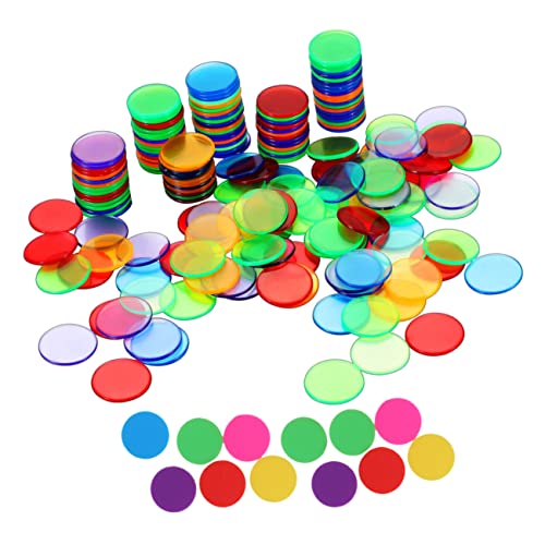 DRESSOOS 200St Bingo-Zubehör Spielzubehör für Pokerchips Kinder zählen Werkzeuge Jetons Party zubehör Kinder partyzubehör Kinder Pokerchips aus Kunststoff Rechenspielzeug Plastik Colorful von DRESSOOS