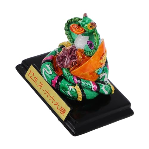 DRESSOOS 2025 Jahr Der Schlange Bemalte Ornamente Drachen Schlangenjahr- Chinesisches Feng-Shui Chinesische Neujahrsverzierungen Desktop-Modell Drache Miniatur Desktop-Dekoration Harz von DRESSOOS