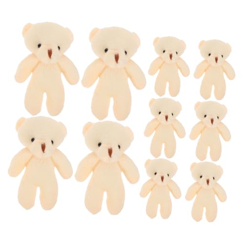 DRESSOOS 20St Mini-Bär tragen ausgestopft Little Bear kleine Bären dekoratives Bärendekor tragbare Bärenfiguren Cartoon-Bär verschleißfestes Bärendekor PP Baumwolle Beige von DRESSOOS