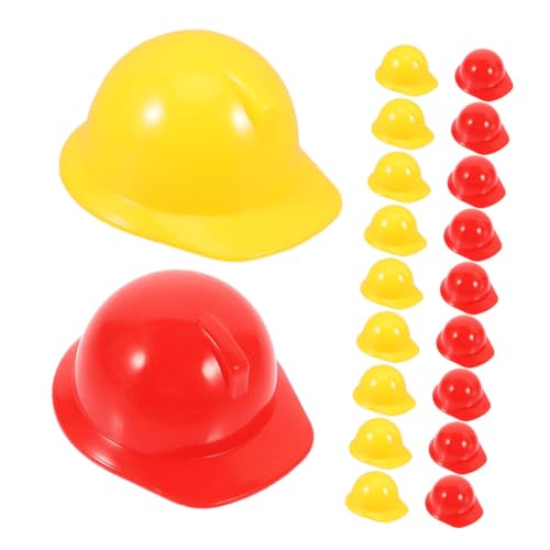 DRESSOOS 20st Mini-Helm Mini-bauschutzhelme Baumütze Für Bauarbeiterhut Für Cowboyhut- Mini-puppenmütze Kleine Hüte Für Hühner Miniatur-schutzhelm Mini-Dolly Plastik von DRESSOOS