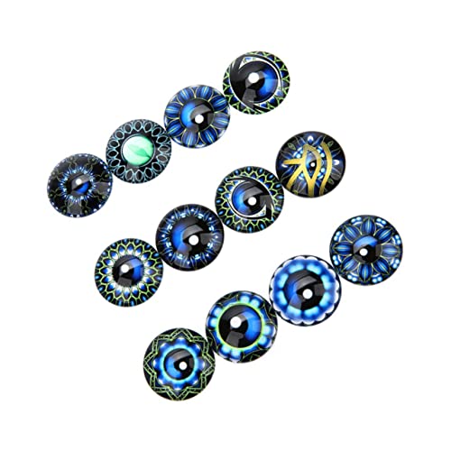 DRESSOOS 20st Runder Cabochon Aus Glas Scrapbooking Augenzeit Gem Edelsteine ​​glasaufkleber Flecken Schmuckaufnäher Schmuckmaterial Selber Machen Blue von DRESSOOS