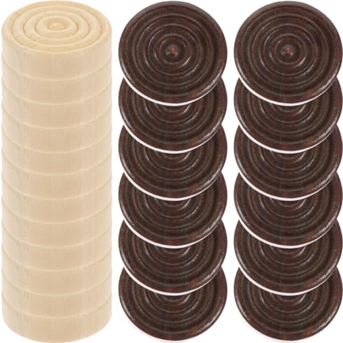 DRESSOOS 24 Stücke Holz Steine Schach Figuren Zubehör Ersatz für Dame und Schachspiele Spielzeug für Kinder Sicher und Lehrreich DRESSOOS 24 Stücke Holz Steine Schach Figuren Zubehör Ersatz für Dame und Schachspiele Spielzeug für Kinder Sicher und Lehrreich von DRESSOOS