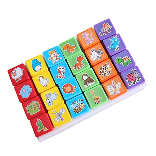 DRESSOOS 24st Cartoon-Stempel Für Kinder Kinderspielzeug Tiere Spaß Siegeltierstempel Kinder Stempeln Spielzeug Süßer Zeichentrickfilm Spielzeug Für Kinder Briefmarkenspielzeug Plastik von DRESSOOS