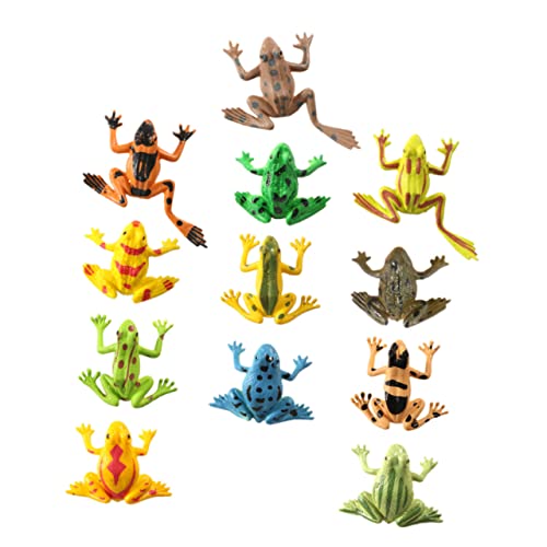 DRESSOOS 24st Vinyl-Frosch-Ornament Lernspielzeug Für Kinder Künstliches Froschspielzeug Frosch-actionfigur Zappeln Froschbälle Mini-tiermodell Tierisches Mini-Modell Miniatur PVC von DRESSOOS